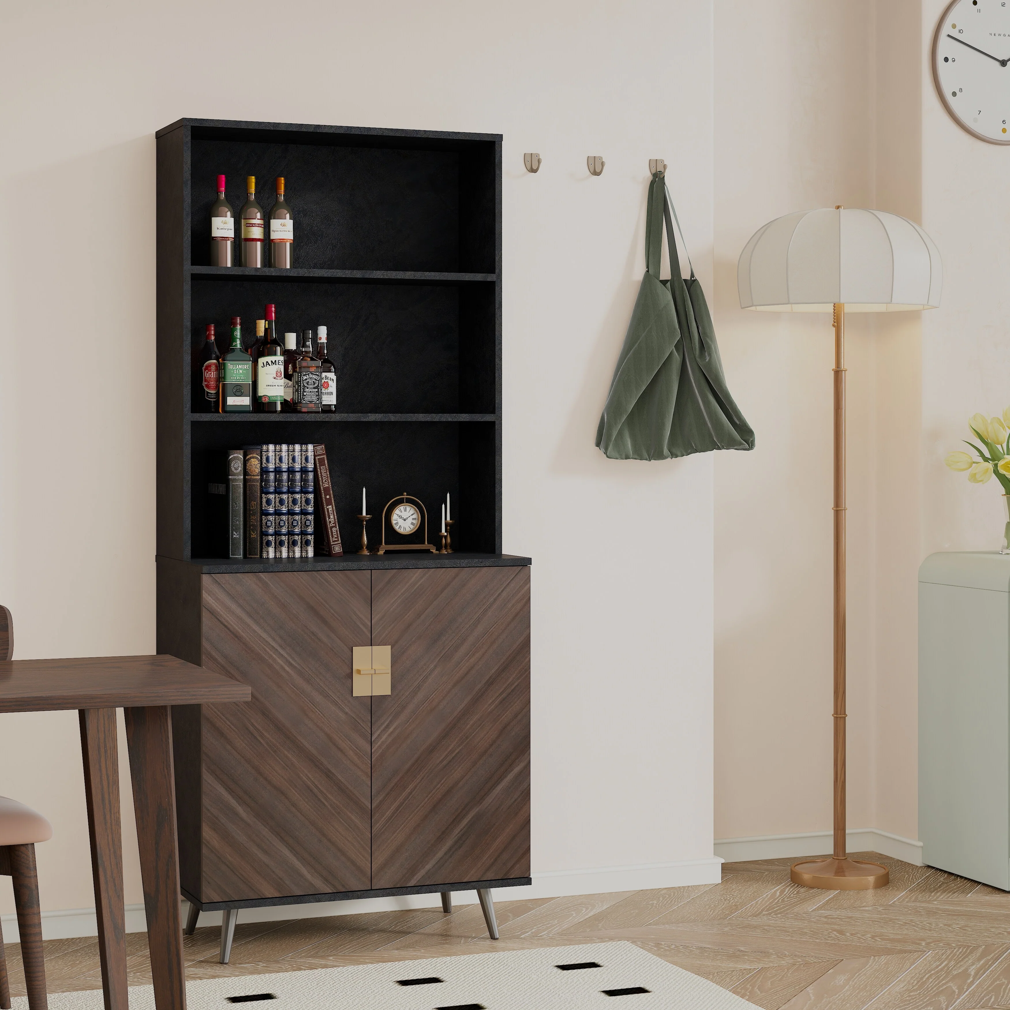 Modern Storage Cabinet with Doors and Adjustable Shelves