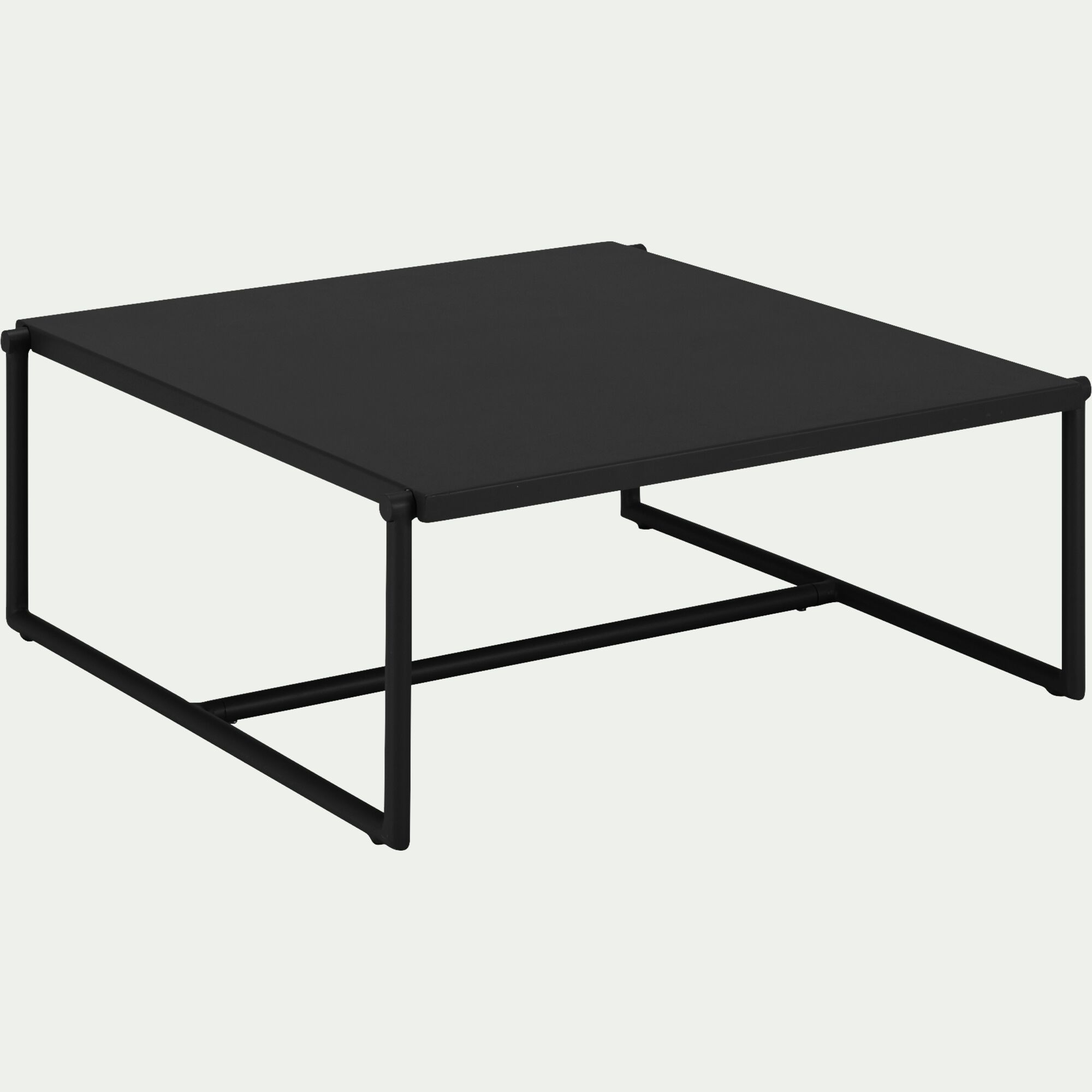 LANTA - Table basse de jardin carrée en aluminium - noir