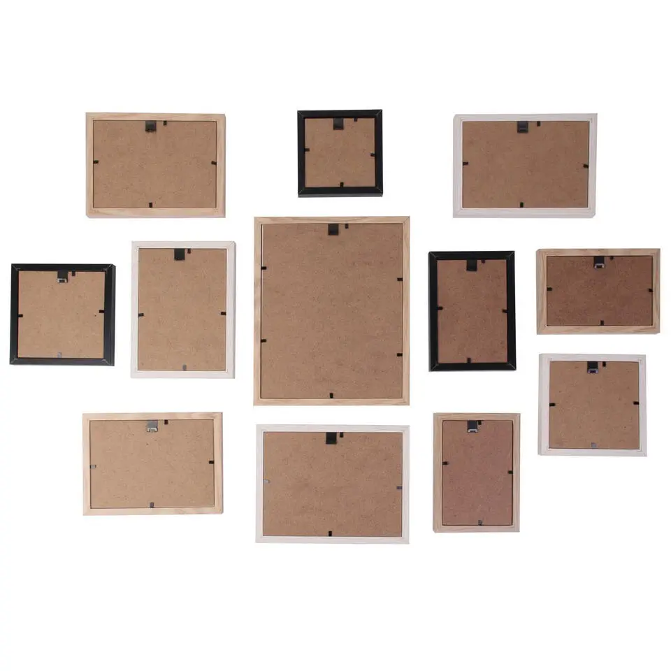 Home deco factory collage fotolijst - 12 fotos- hout - decoratie