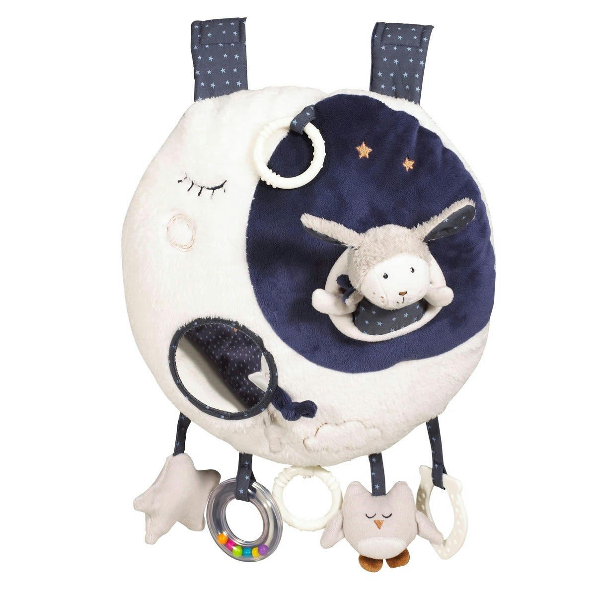 MERLIN - Jouet d'activités Musical et à LED en velours Bleu