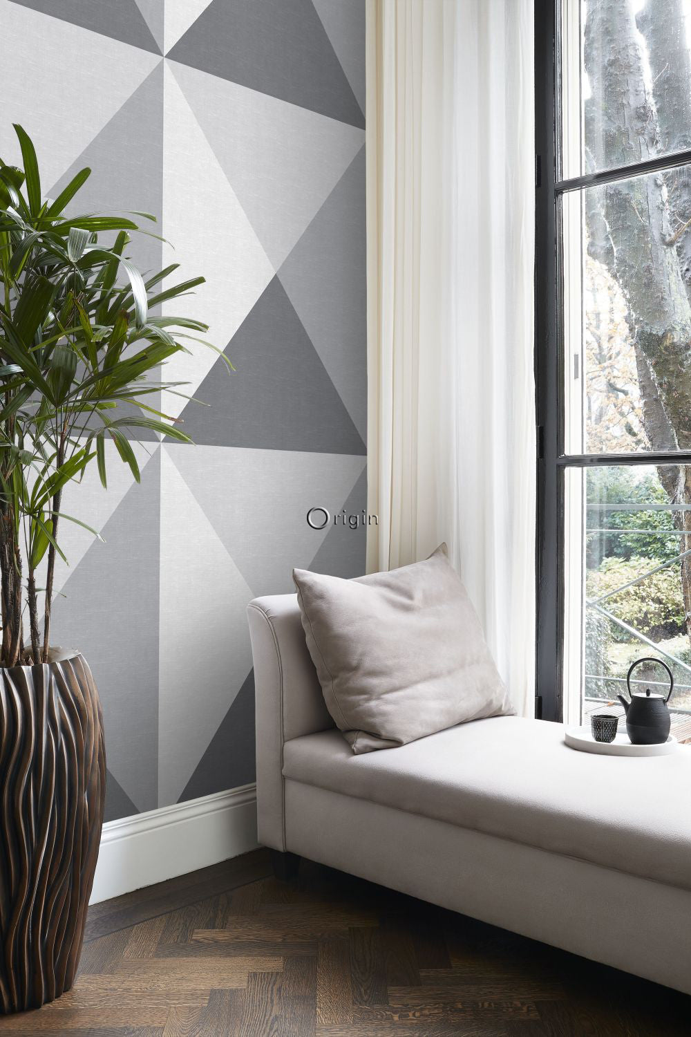 Origin Wallcoverings fotobehang 3D-motief grijs - 100 x 300 cm - 357227