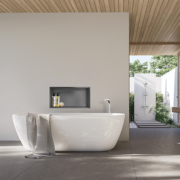 Balneo Niche murale WALL-BOX ONE 60cm Acier inoxydable Gun Metal graphite