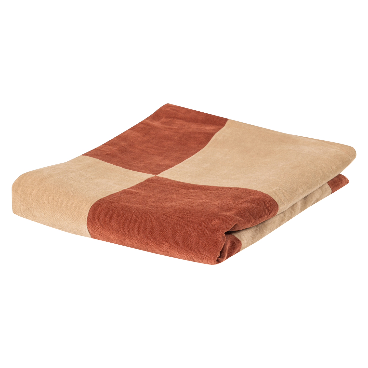 WOOOD kleed Zena - Velvet - Roestbruin/Beige - 1x170x130