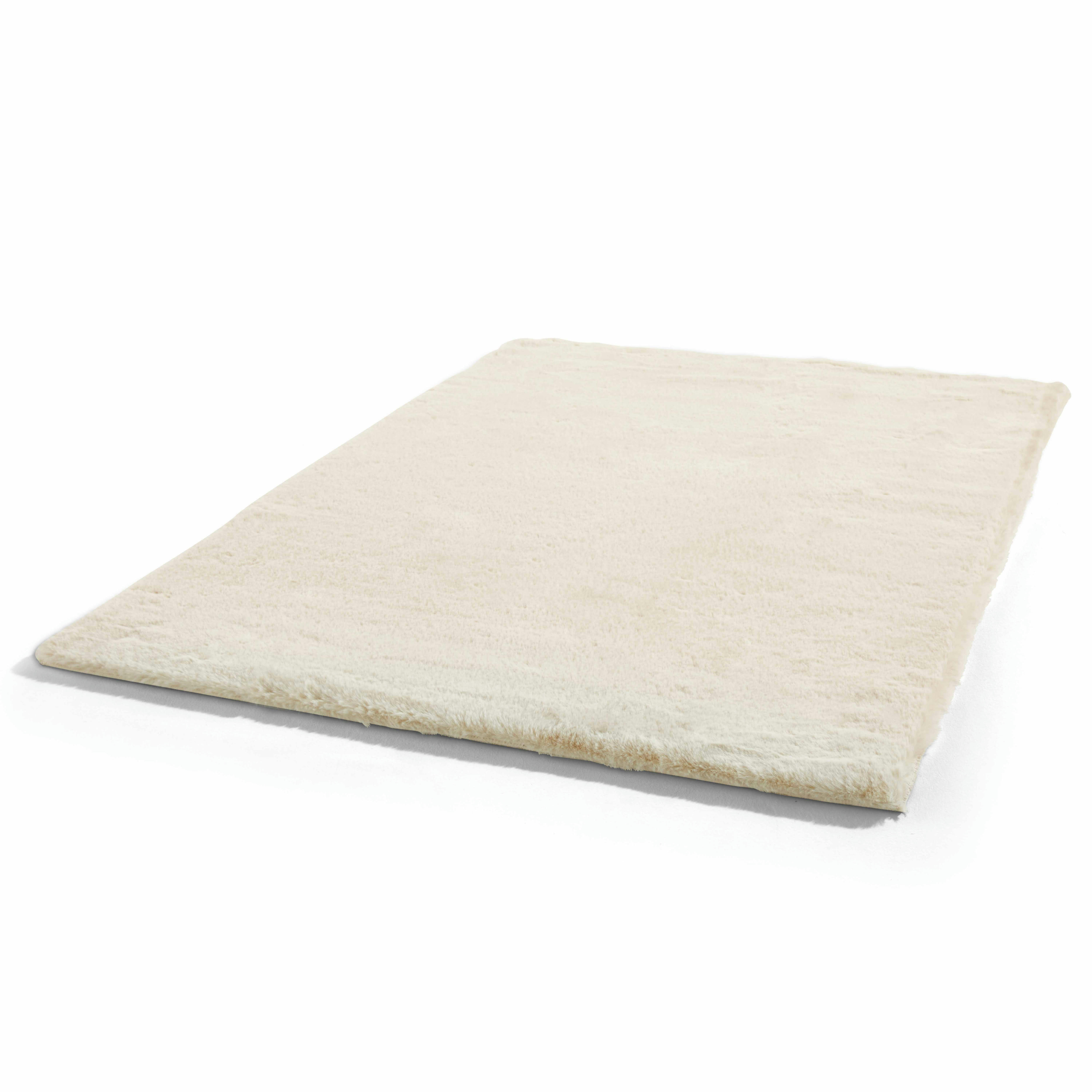 SNOW - Tapis rectangulaire fausse fourrure ivoire 120 x 160 cm