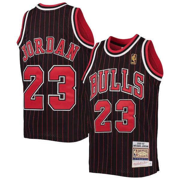 Michael Jordan Chicago Bulls  Youth 1996-97 Hardwood Classics Authentic Jersey - Black/Red/Red/White