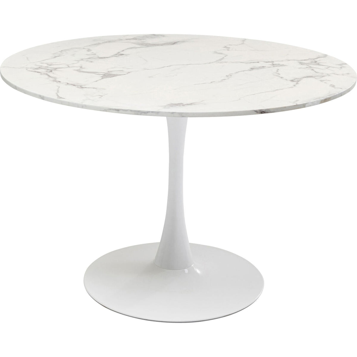 Kare Design Eettafel Schickeria Ø110cm marmerprint wit