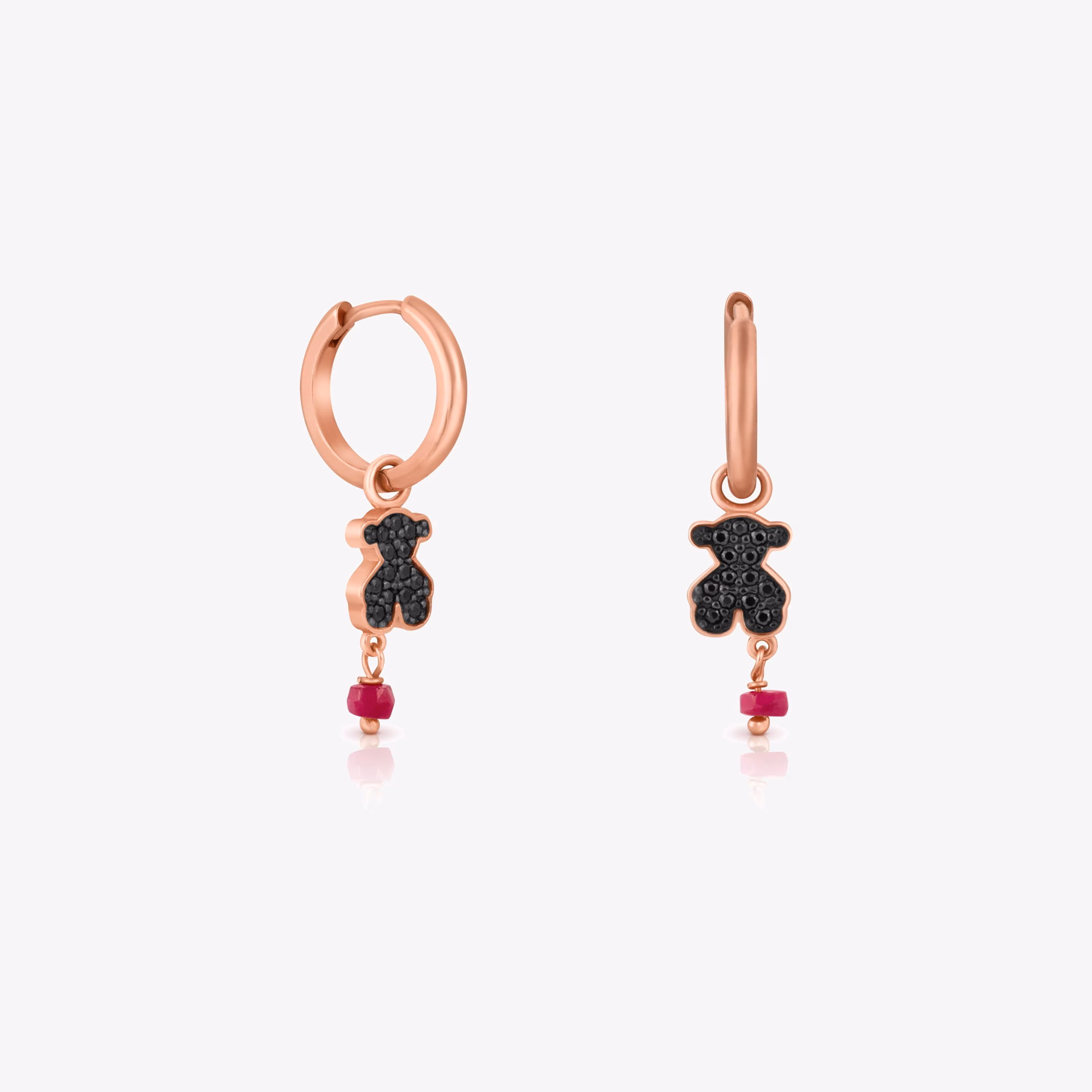 Pendientes aro con baño de oro rosa 18 kt sobre plata Motif