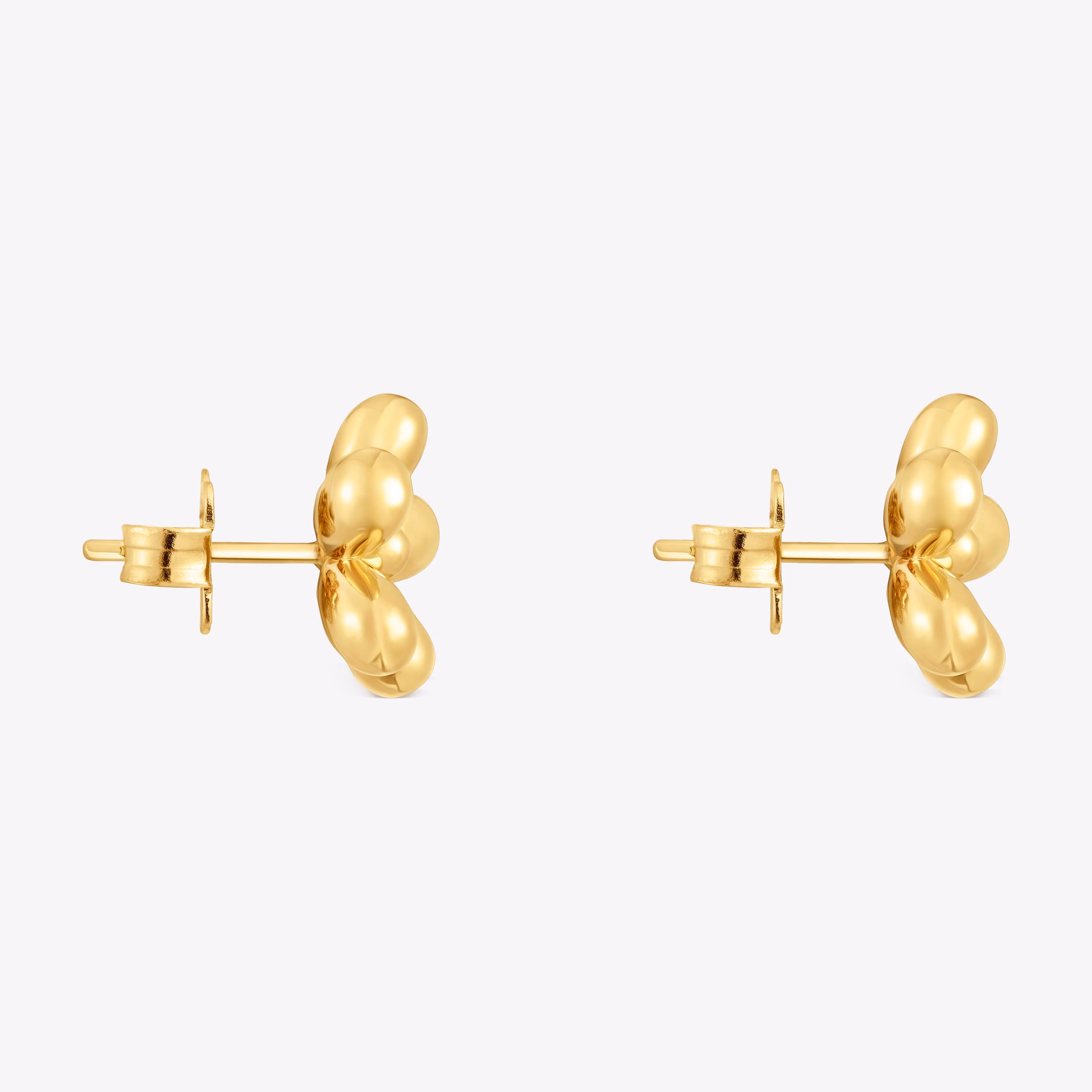 Pendientes flor con baño de oro de 18 kt sobre plata Daisy