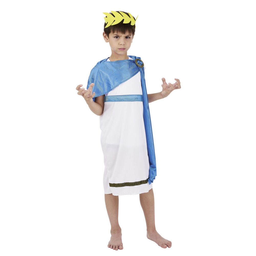 Déguisement garçon Dieu grec blanc et bleu 4/6 ans