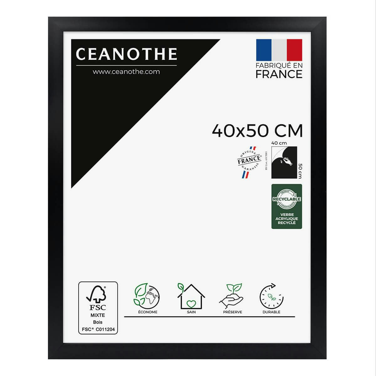 ETERNEL - Cadre photo design noir 40x50 cm bois reconstitué fsc