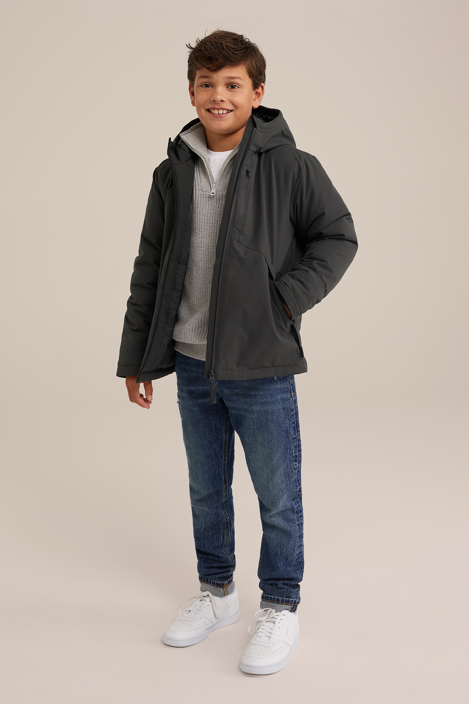 Jongens gewatteerde jas