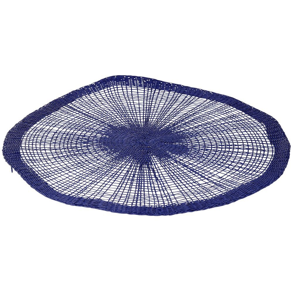 Set de table rond papier ajouré bleu Ø38cm