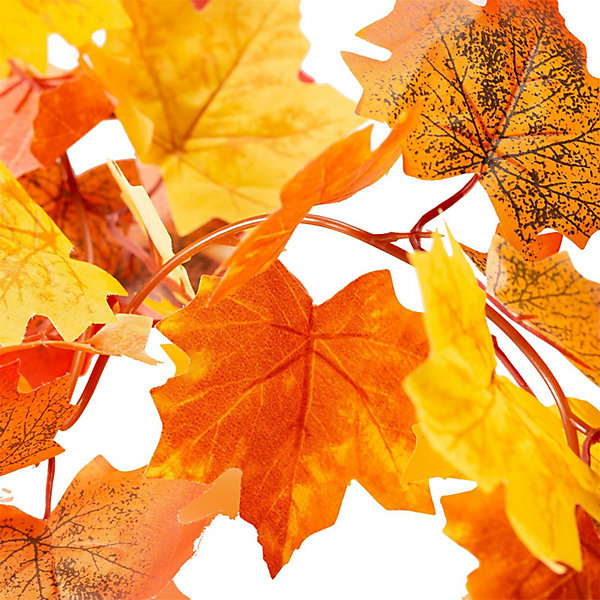 Guirlande décoration HERBST feuilles d'érable artificielles, coloris automne