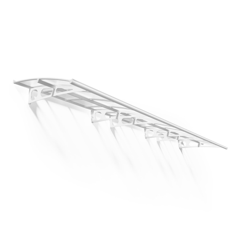 Marquise de porte Bordeaux blanche 670,5 x 140 cm CANOPIA