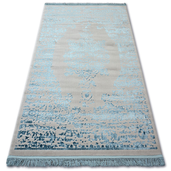 Dywan AKRYL MANYAS 192AA Szary/Niebieski frędzle 80x300 cm