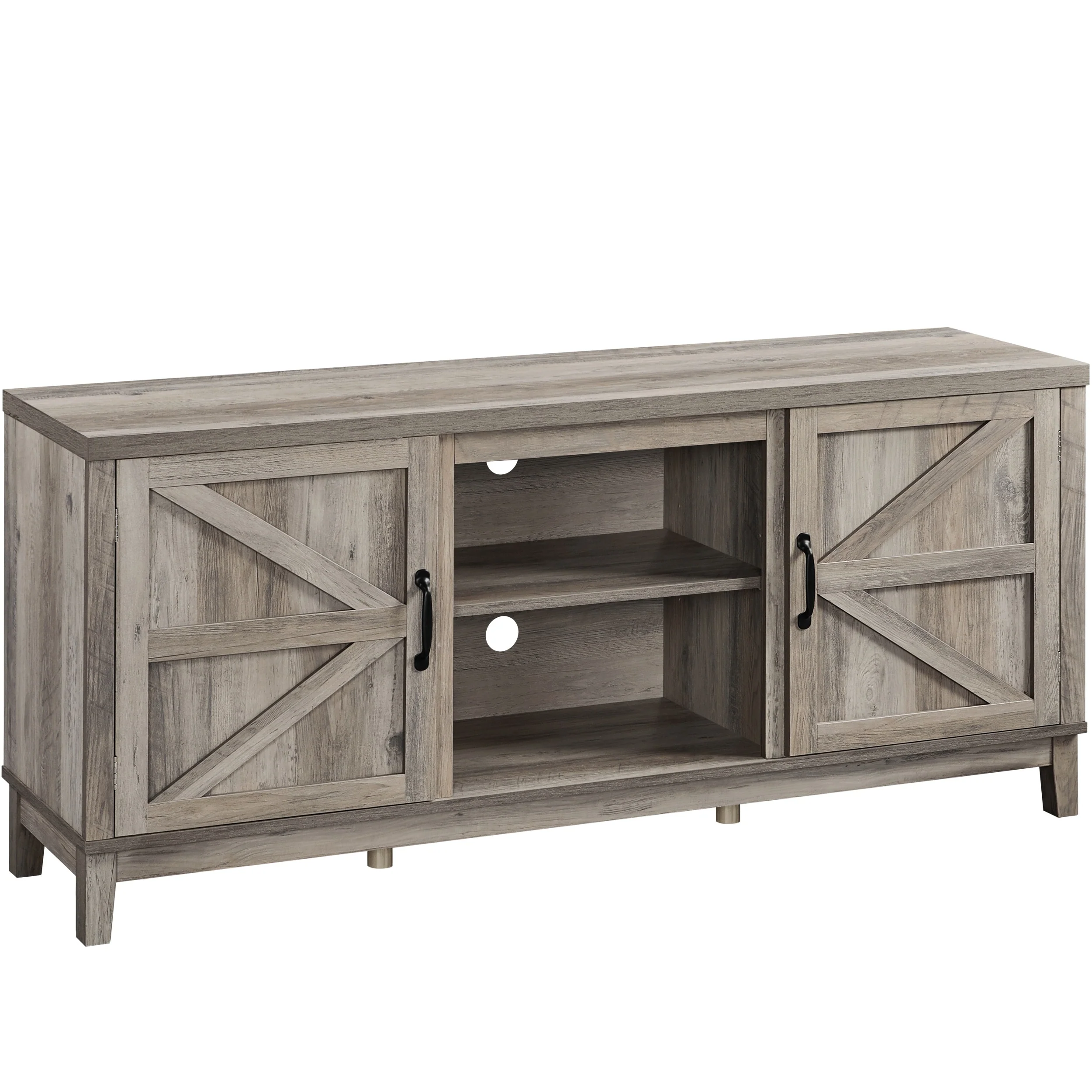 Yaheetech 58 2-Tier Farmhouse TV Stand Entertainment Console Cabinet