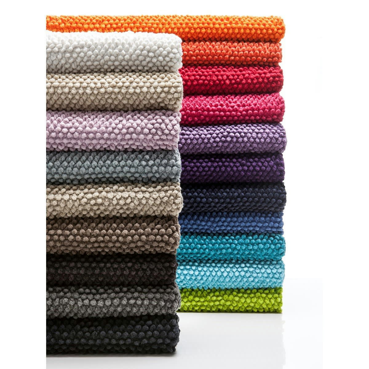 POLYESTER - Carpette de bain diabolo menthe 50x80cm