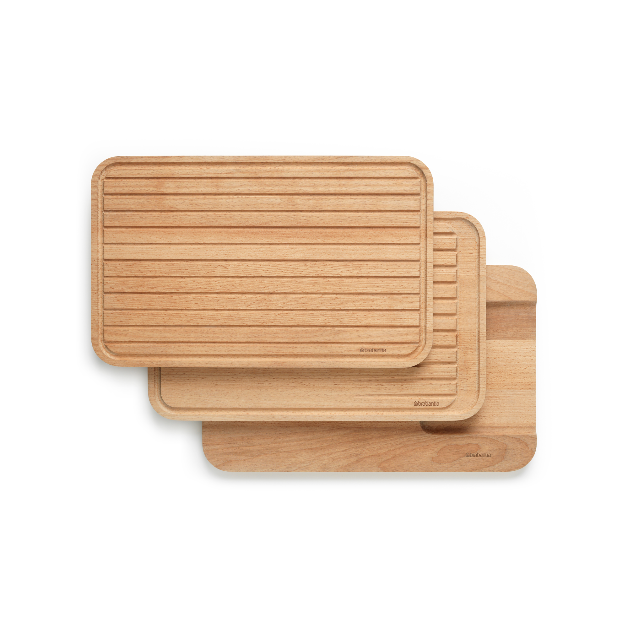 Brabantia Profile Houten snijplanken, set van 3 (voor groente, brood en vlees) - Beech Wood
