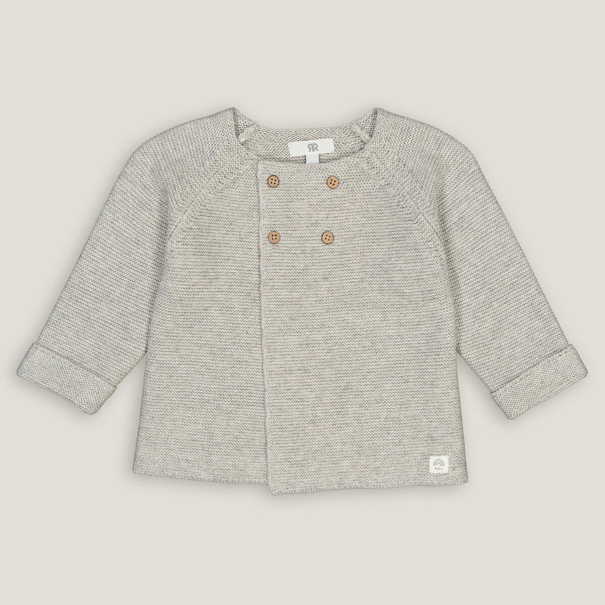 Gilet boutonné en point mousse