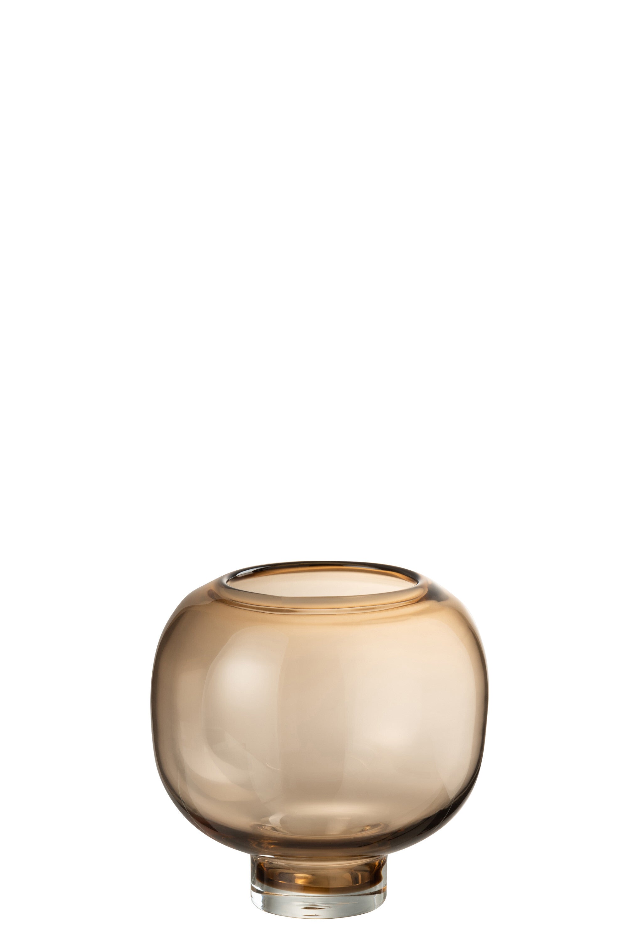 J-Line vaas Op Voet Rond - glas - lichtbruin - large - Ø 20.5 cm