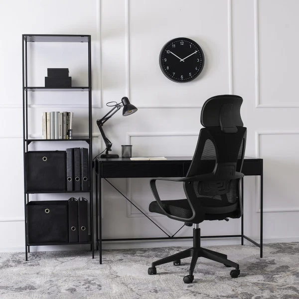 Fotel Biurowy Ergonomiczny Obrotowy ROB Czarny do Komputera