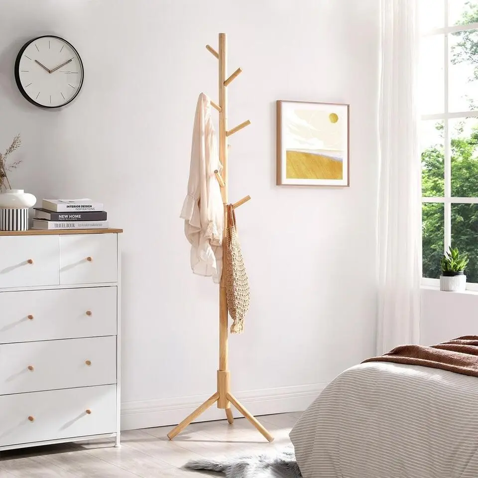 Parya Home Massief Houten Kapstok �?kledingrek met 8 haken