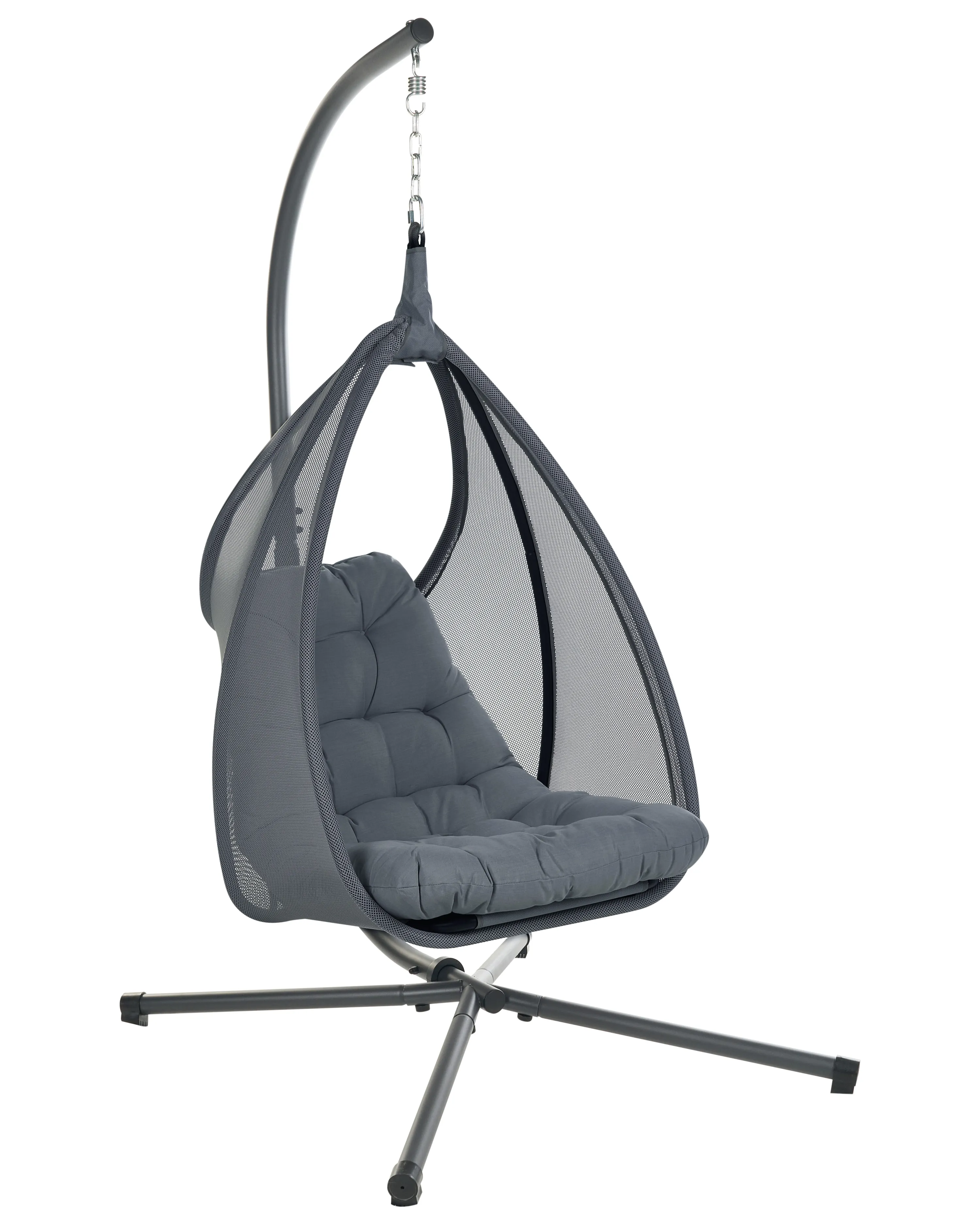 Hanging Chair with Stand AVEGNO Fabric Dark Grey