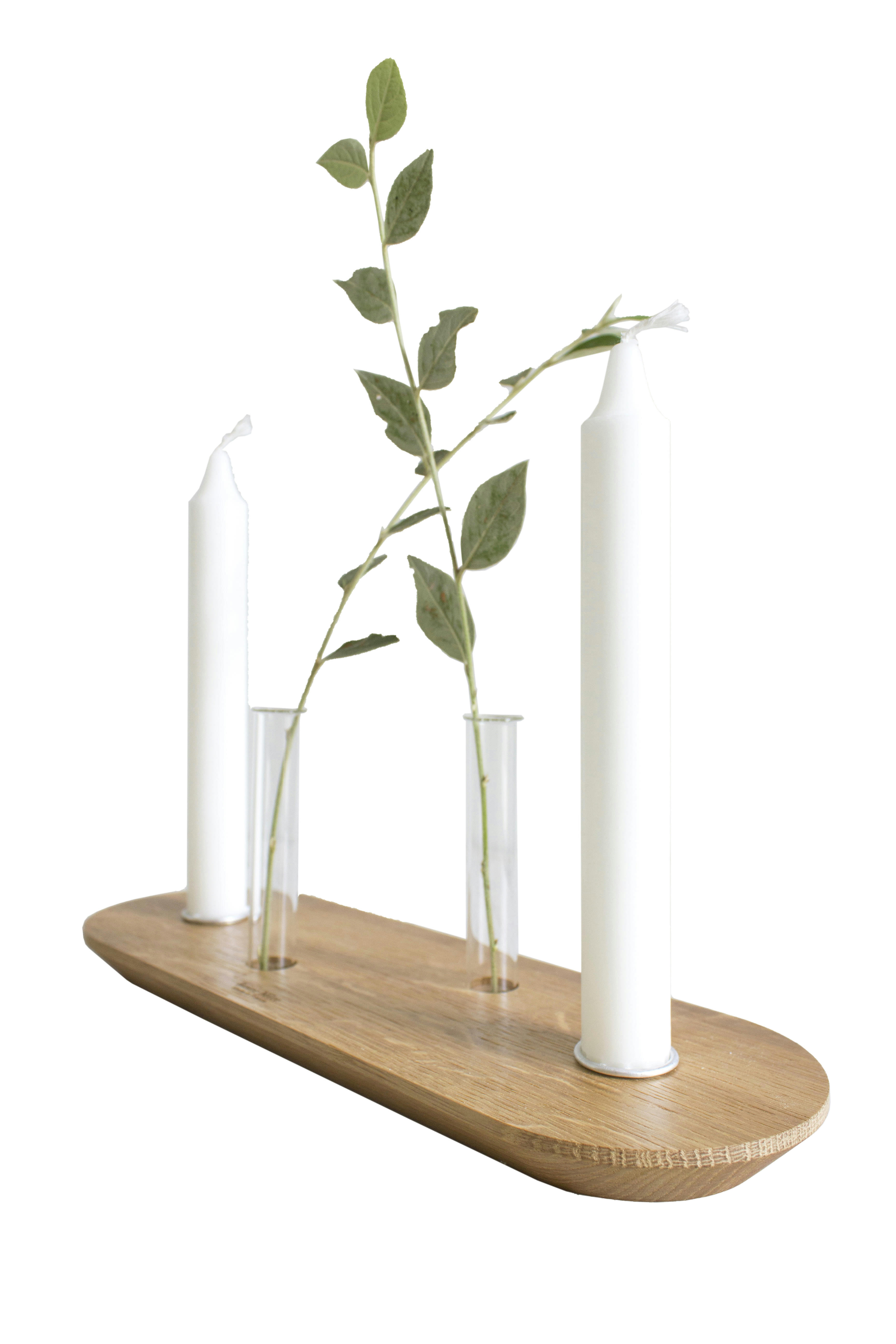 ARCHIPEL - Bougeoir soliflore en chêne Archipel L