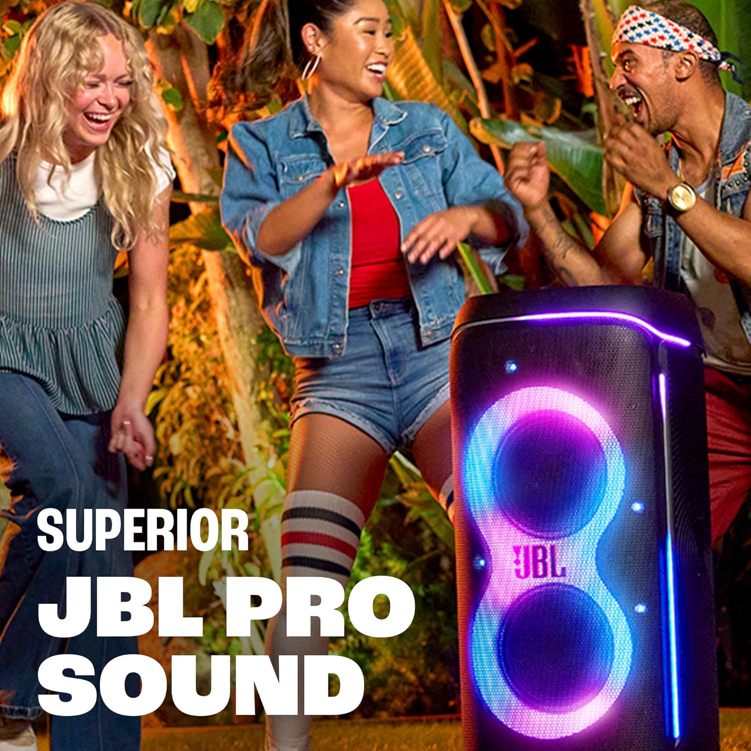 JBL PartyBox 720 - Loudest Battery-Powered Party Speaker with Superior Pro Sound and a Futuristic lightshow  Up to 15 Hours Playtime & IPX4 Splash Proof (Black)