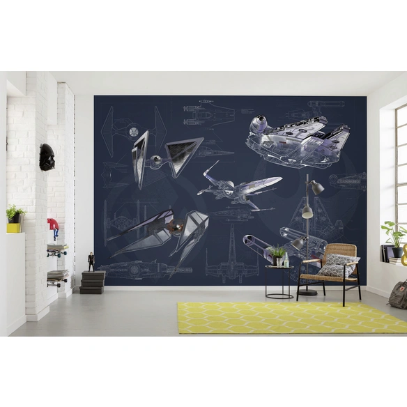 Vliestapete »Star Wars Blueprint Dark«, bunt, glatt