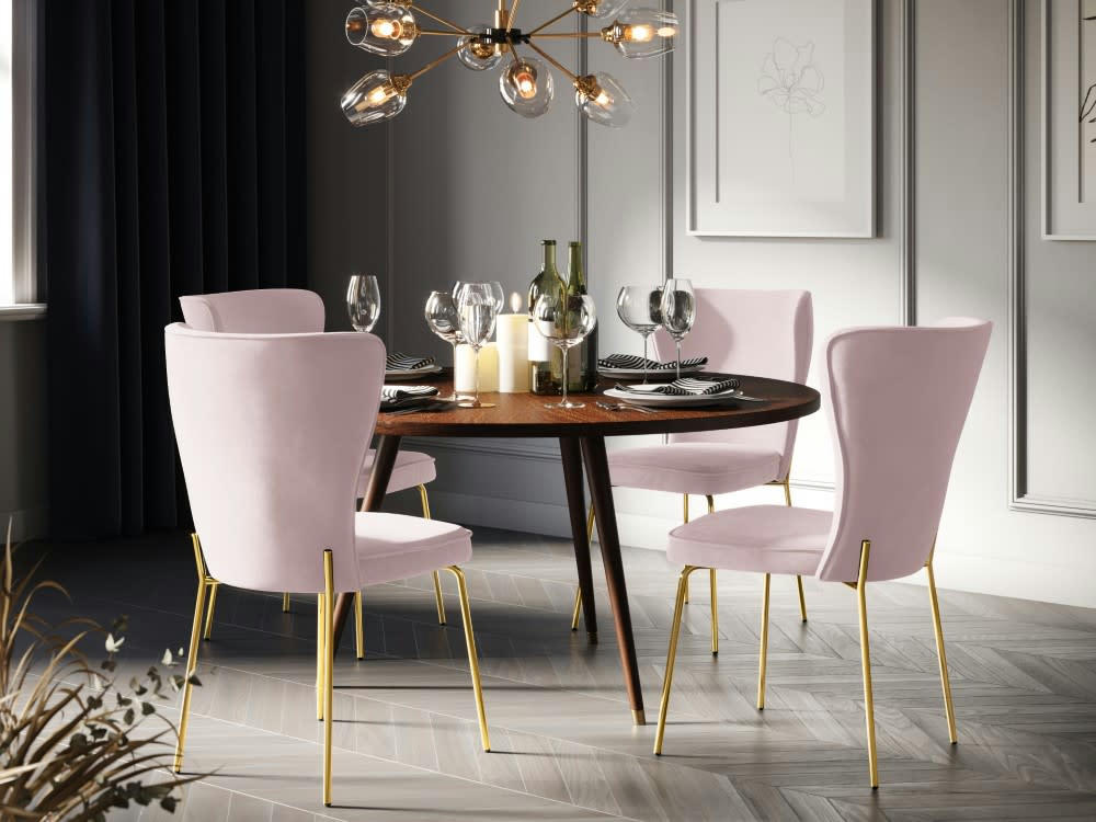 SILENE - Set de 2 chaises 1 place en velours lavande