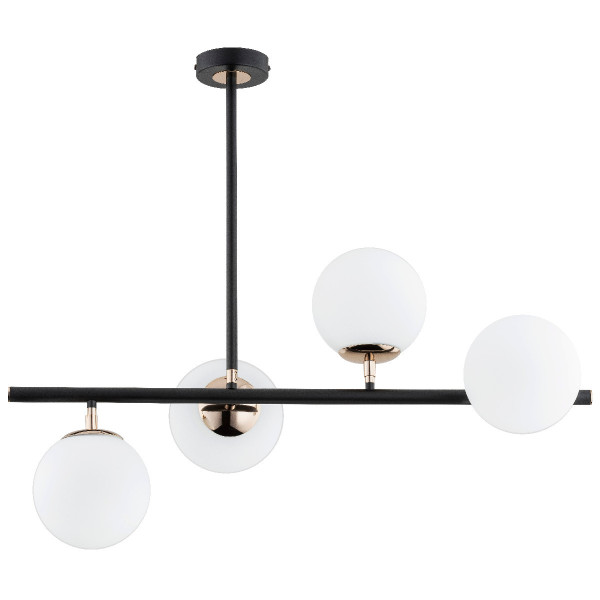 Lampa wisząca czarno-biała-złota LURO 4xE14x10W wym: 65x75,5x38,5 cm Alfa