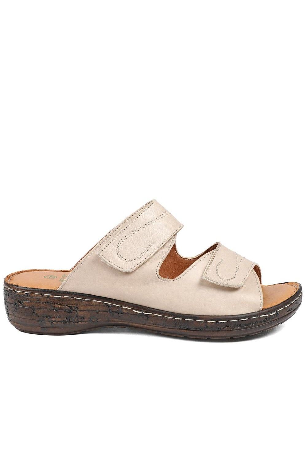 Pavers Wide Fit Leather Adjustable Fastening Sandals