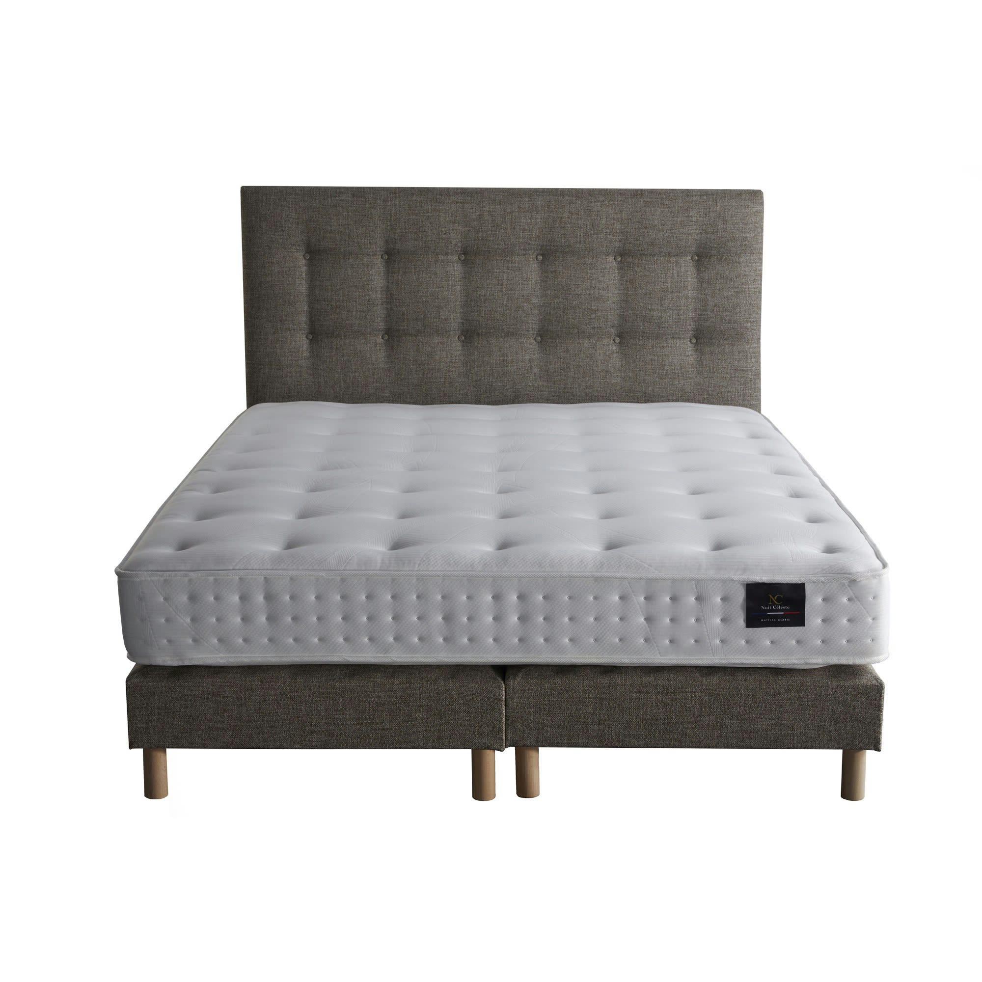 CIEL - Ensemble tête de lit Matelas mousse Orbis recyclé sommier 180x200