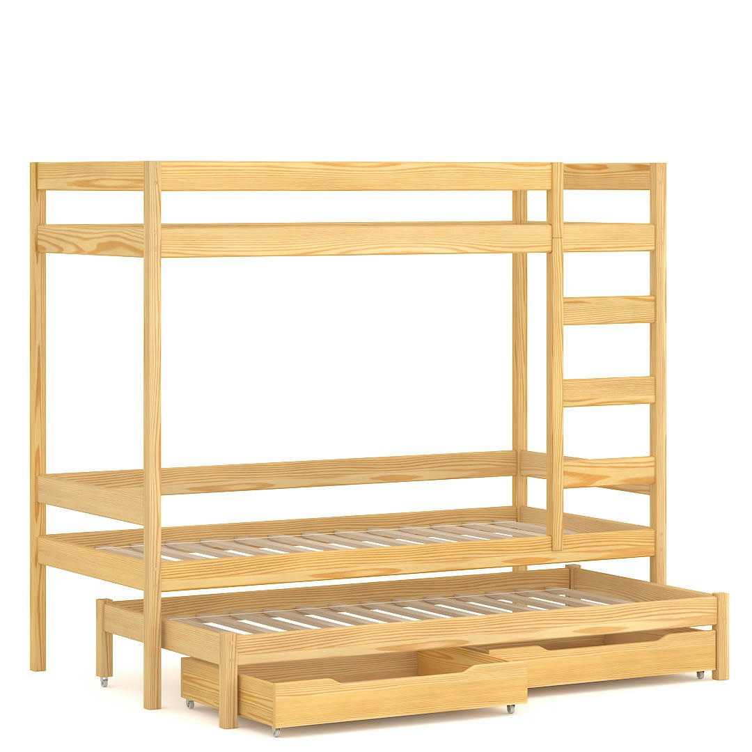 - Lit superposé en pin massif 200x90 naturel