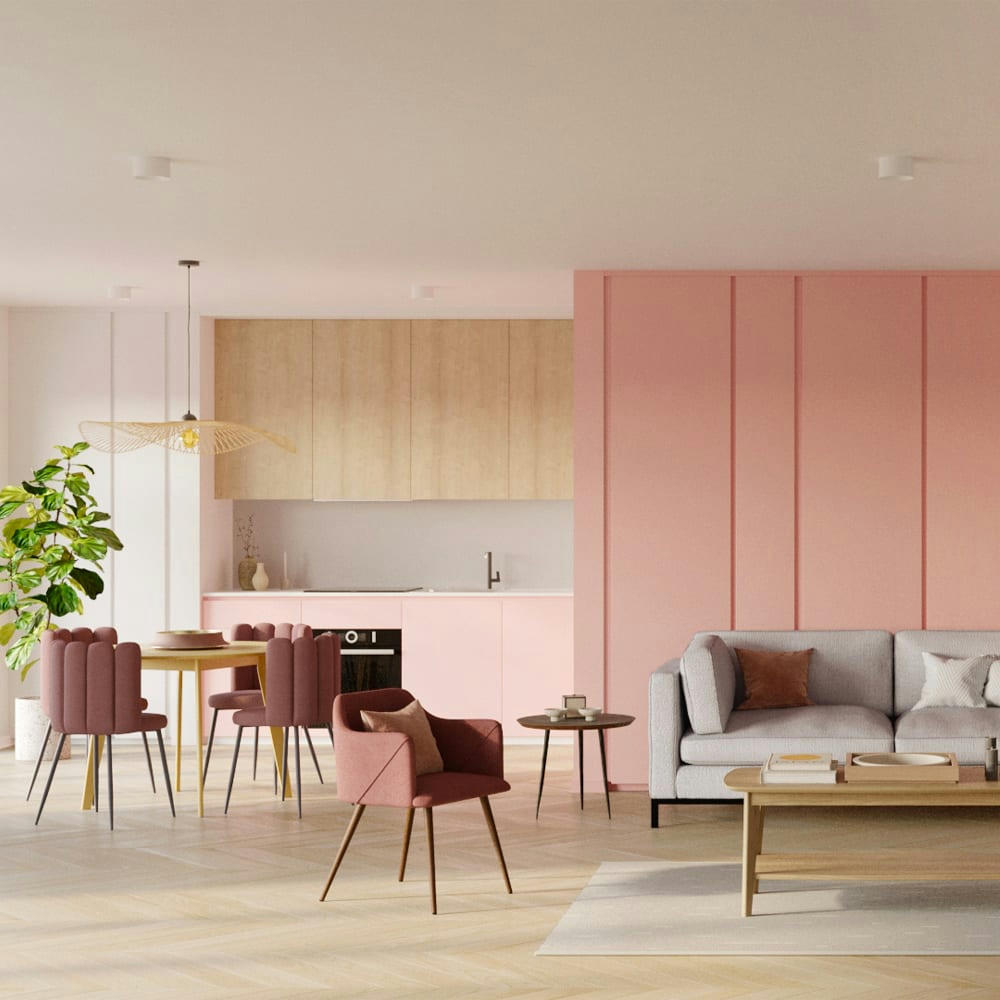 ROSY - Chaise en velours rose et pieds en métal noir (lot de 2)