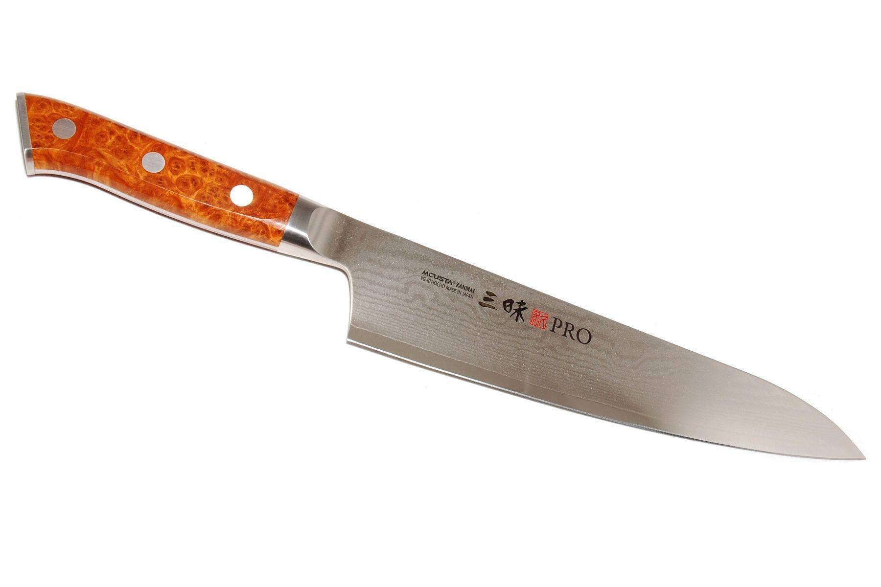 Mcusta japoński nóż kuchenny ze stali damasceńskiej GYUTO 210 mm