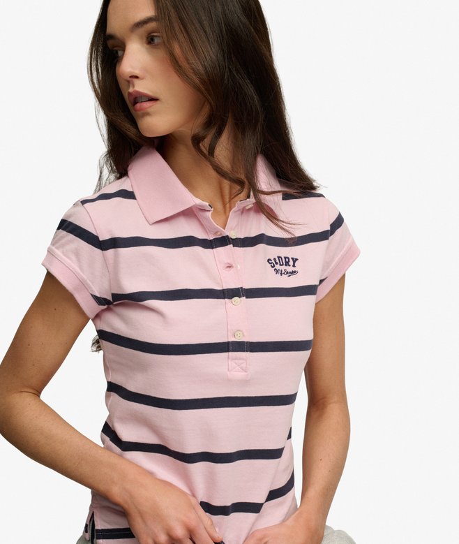 Athletic Essentials Stripe Jersey Polo Shirt
