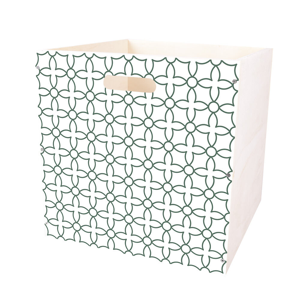Casier Box Cube bois motif géométrique 30x30x30cm (2 modèles)
