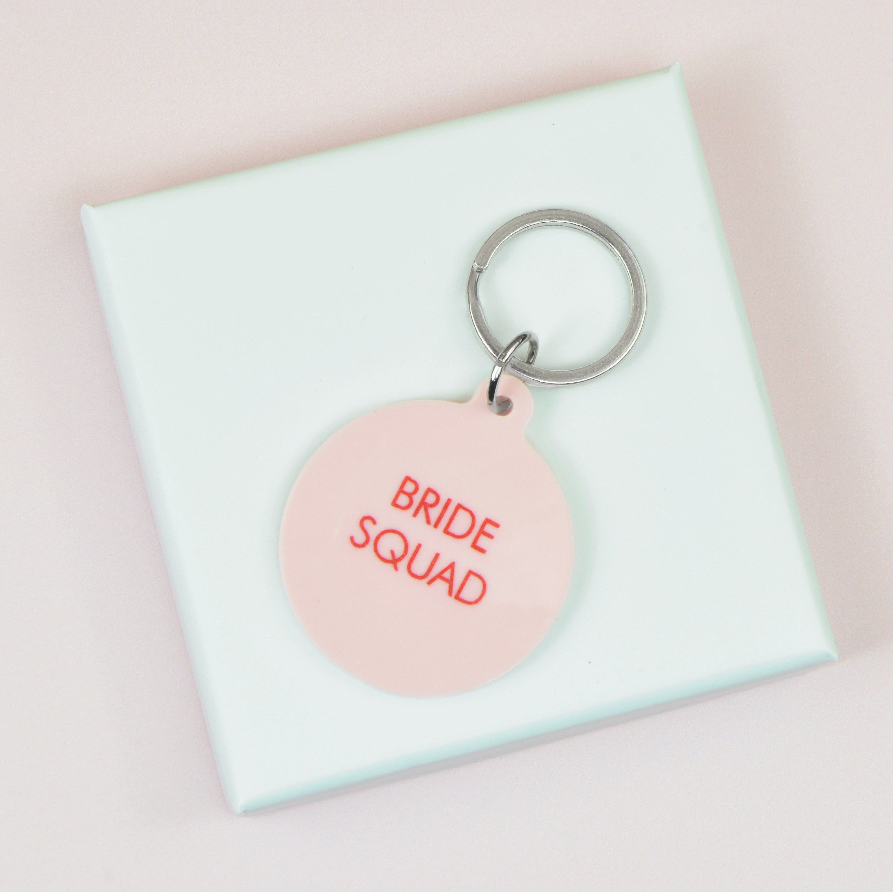 Flamingo Candles Bride Squad Keyring