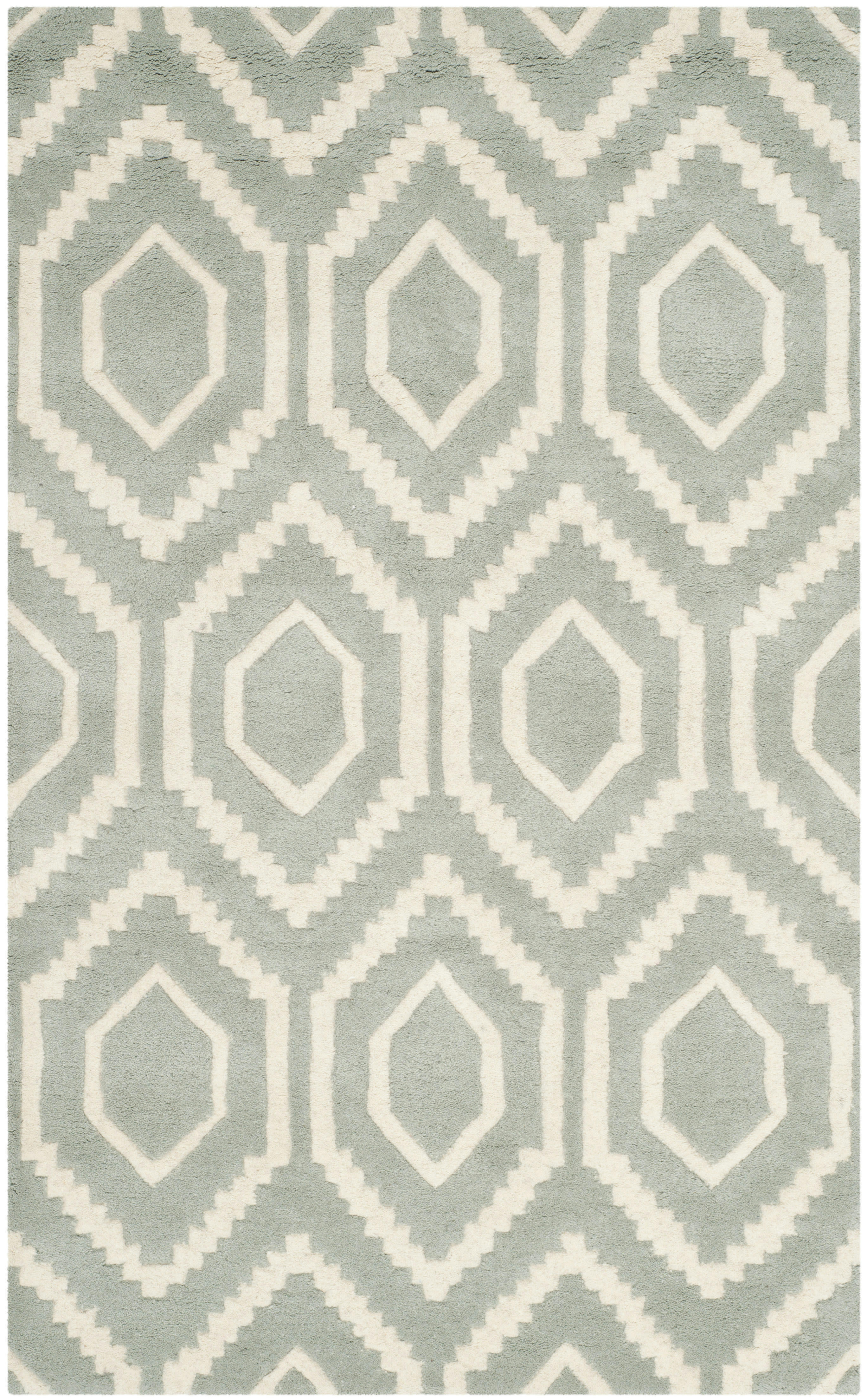 CHATHAM - Tapis de salon interieur en gris & ivoire, 91 x 152 cm
