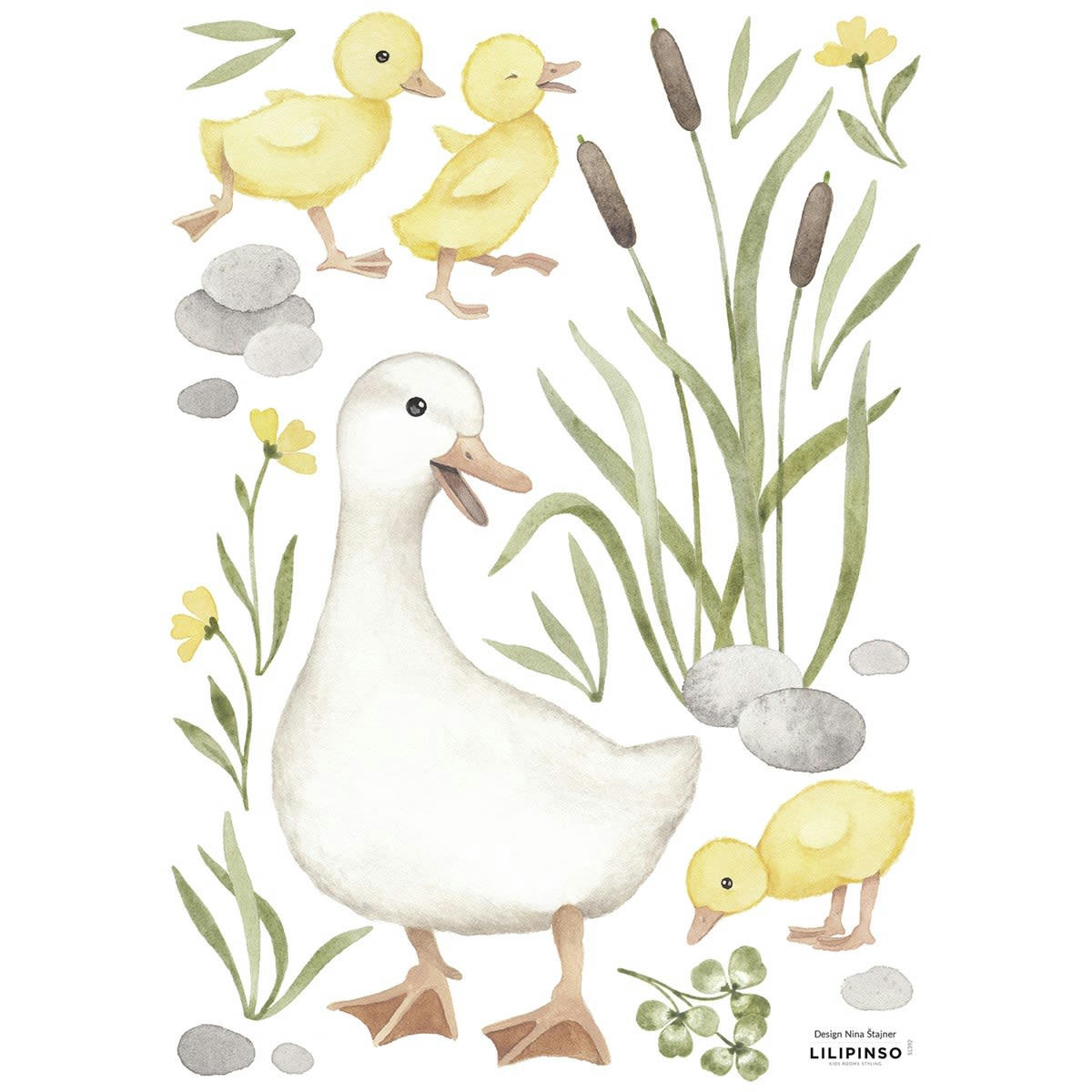LITTLE DUCK - Stickers canard et cannetons en Vinyle mat Multicolore