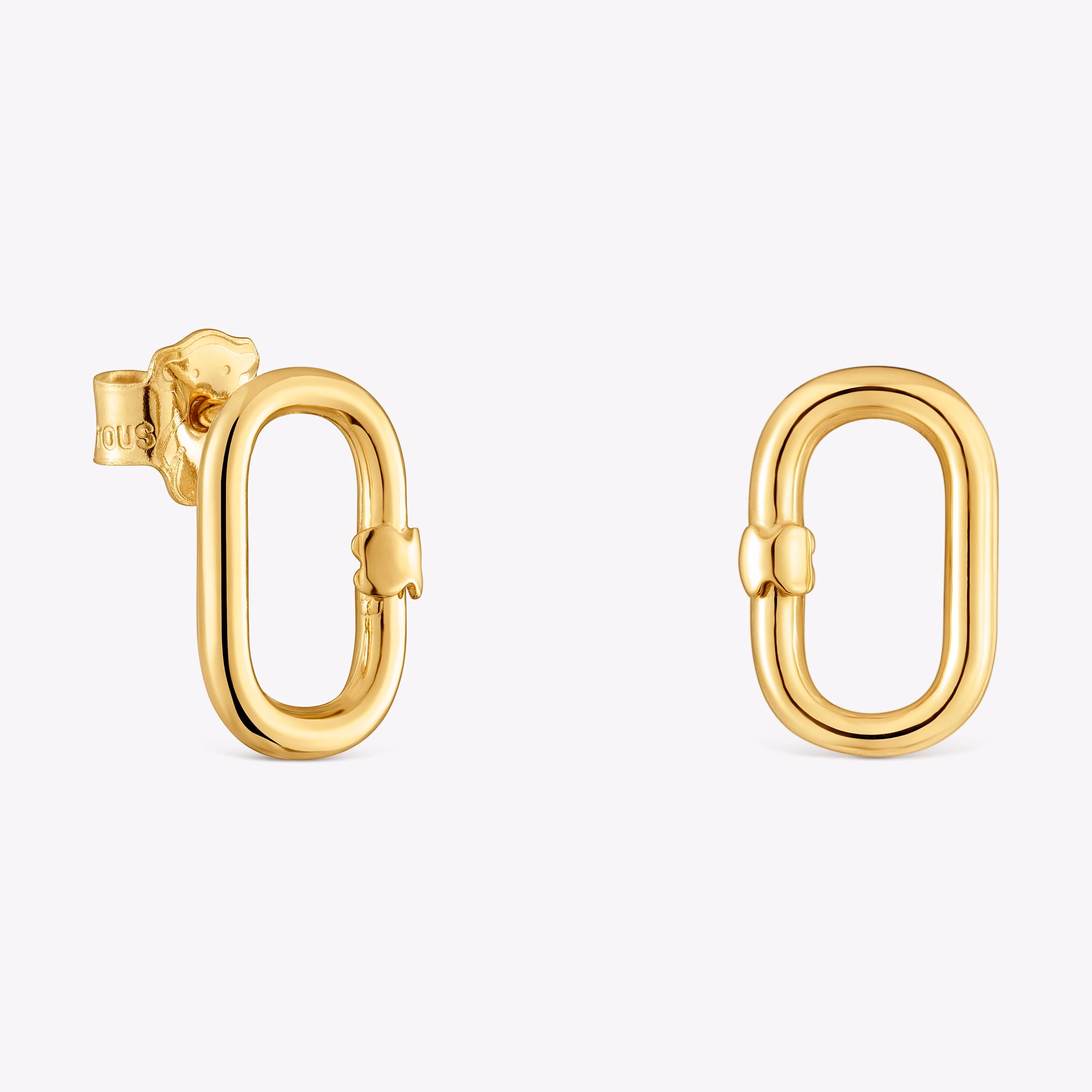 Pendientes pequeños de oro 12 mm Hold Oval
