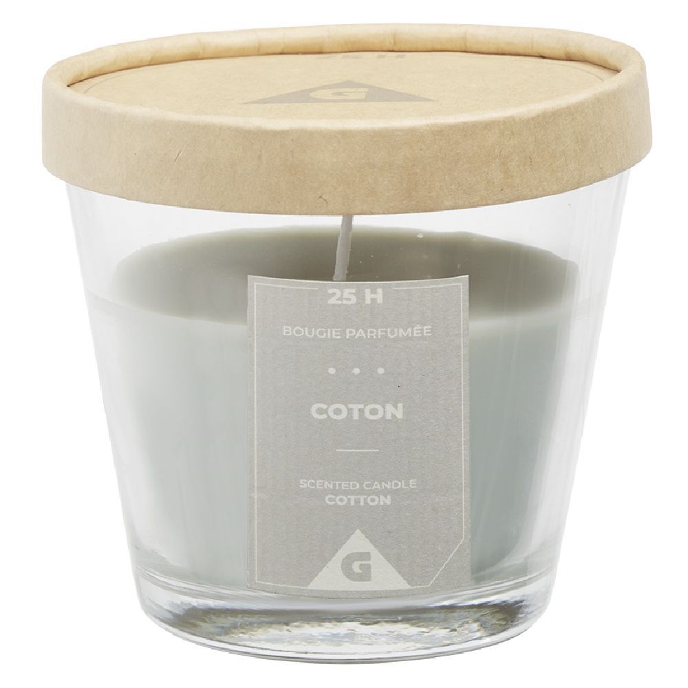 Bougie dans verre transparent senteur coton