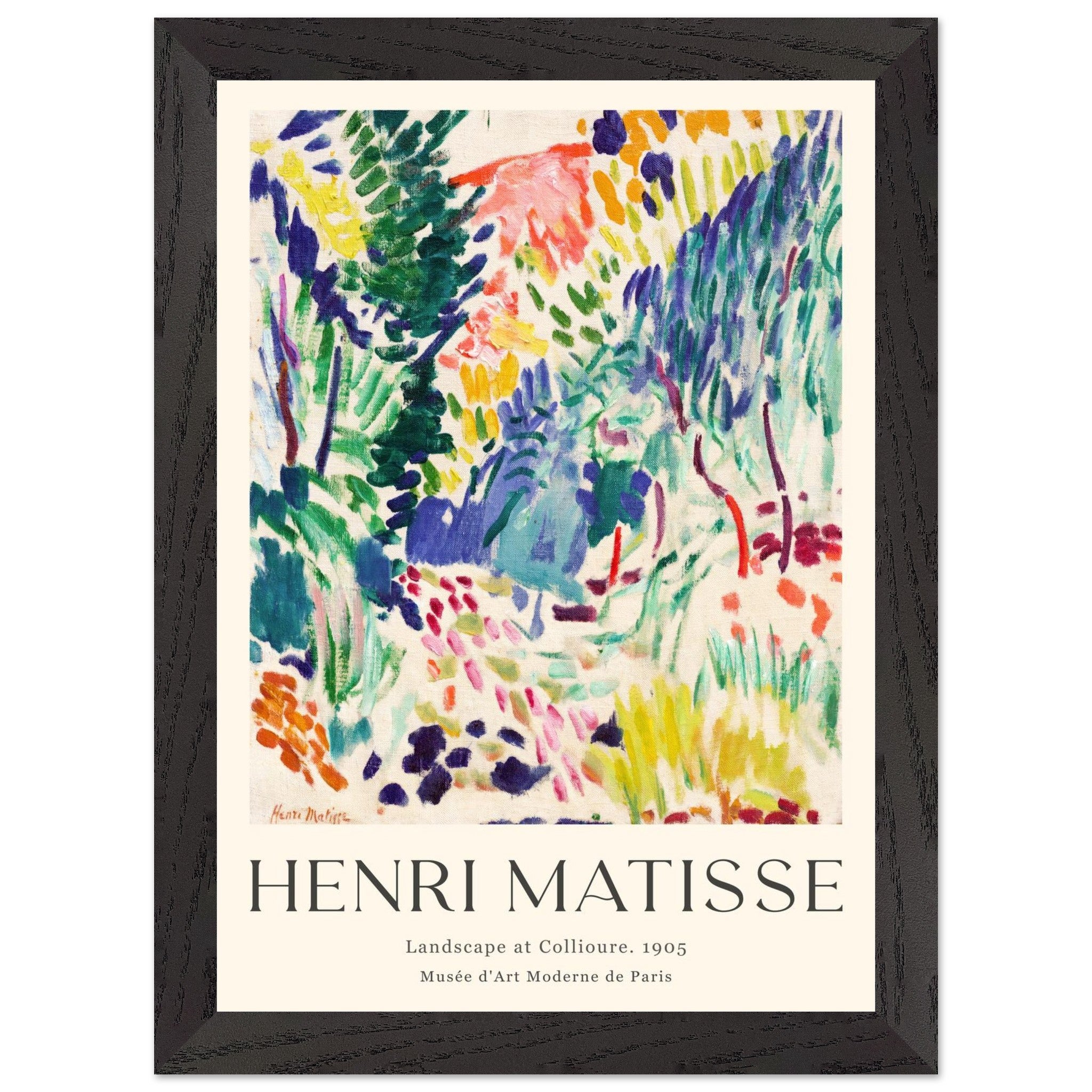 Artfulprints Poster met Lijst Matisse - Landscape of Collioure 1905  - A4 21x29.7 cm - Meerkleurig