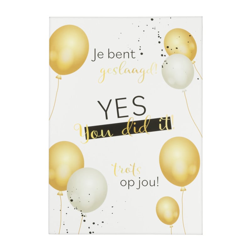 Wenskaart geslaagd A4 - diverse varianten