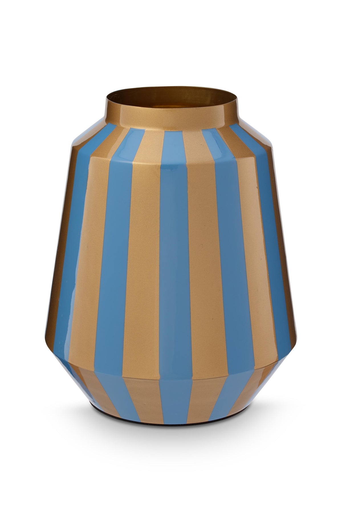 Pip Studio Vaas Stripes - Metaal - Navy/ Goud - 24x29cm