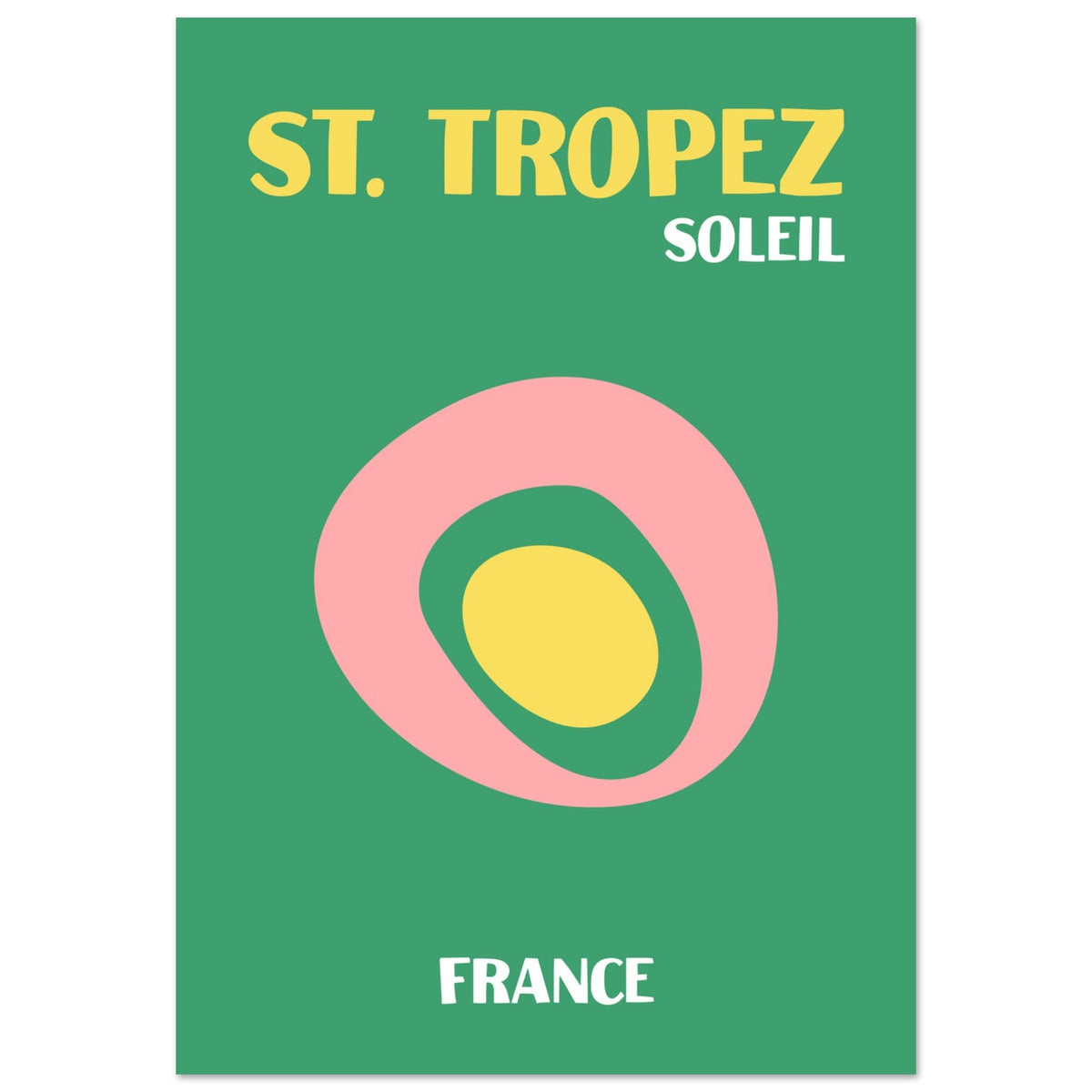 Artfulprints Poster Frankrijk - St. Tropez  - 70x100 cm - Groen
