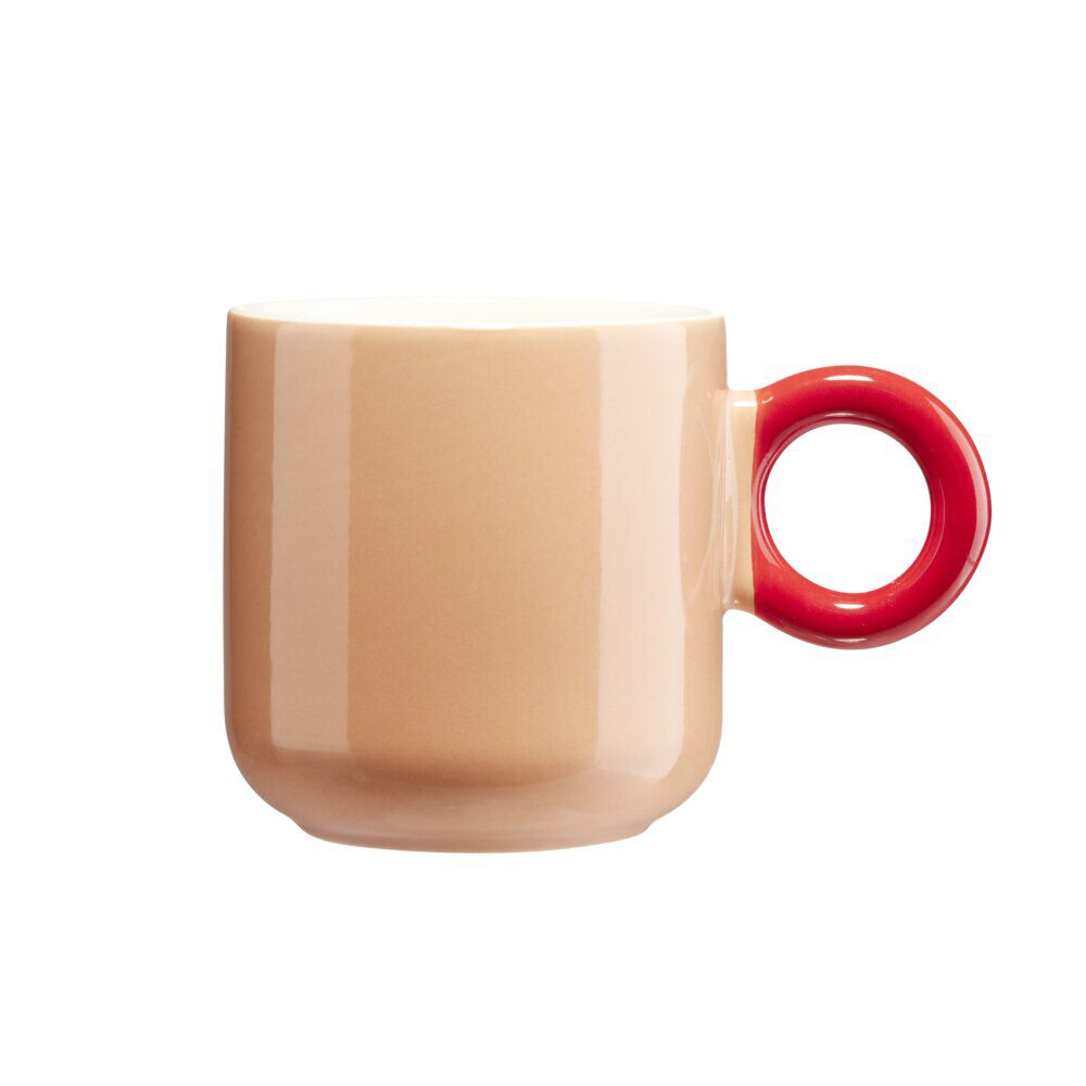Mug porcelaine 36cl couleur unie anse originale Ø9xH9cm (4 modèles)