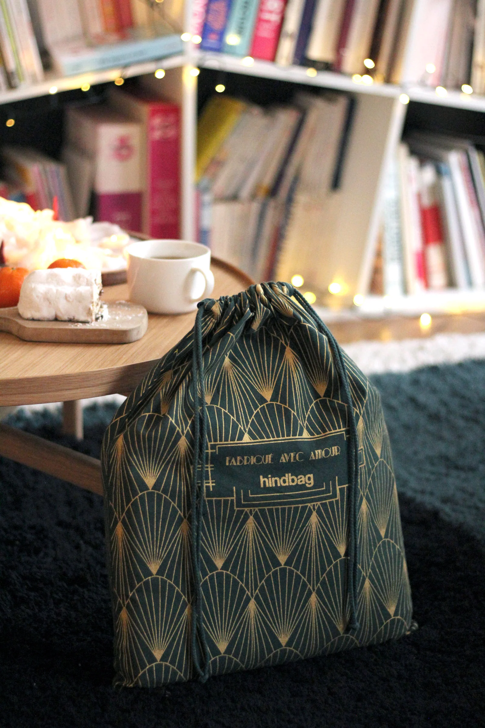 Pochon cadeau réutilisable vert